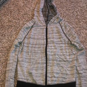 grey zip up hoodie